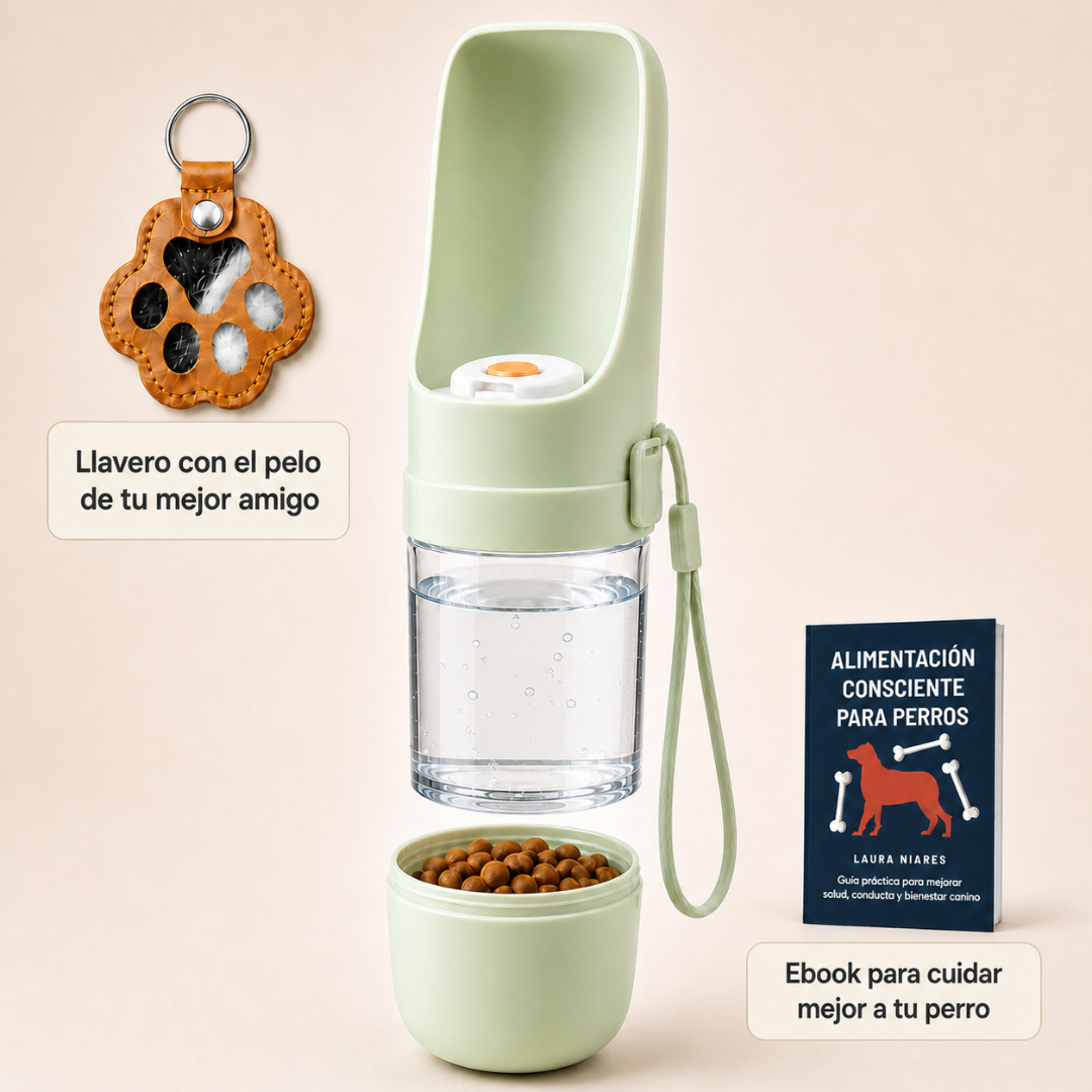 Botella De Agua Para Perros 2 En 1