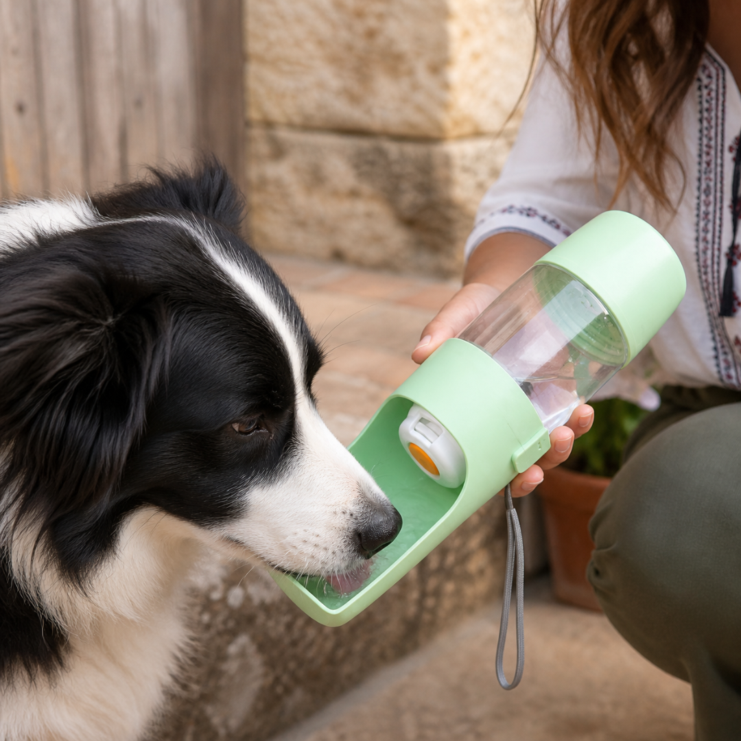 Botella De Agua Para Perros 2 En 1